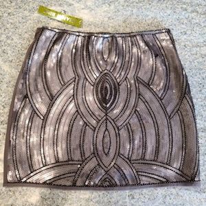 Gianni Bini Art Deco Sequin Mini Skirt NWT